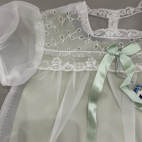 Vintage 1950s Infant Dress by Carol Joy Creations Heirloom Keepsake Green 0-6M - Picture 5 of 9